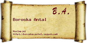 Boroska Antal névjegykártya