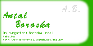 antal boroska business card